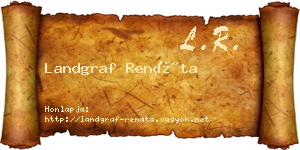 Landgraf Renáta névjegykártya