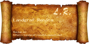 Landgraf Renáta névjegykártya